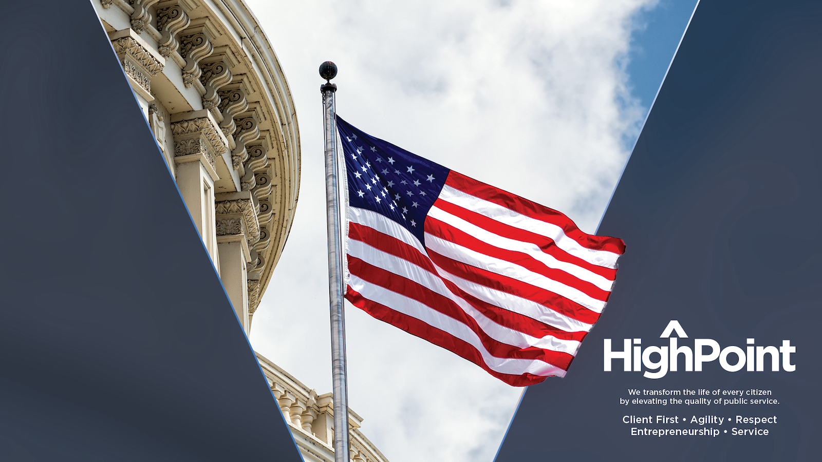 corporate background featuring the capitol building and United States flag