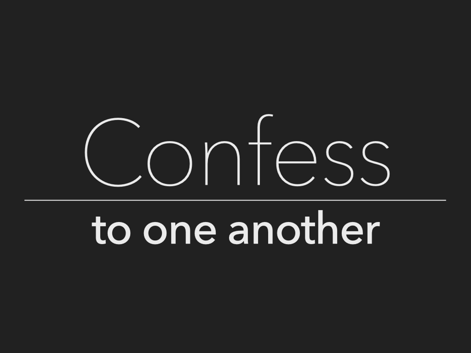 title slide for a presentation about confession
