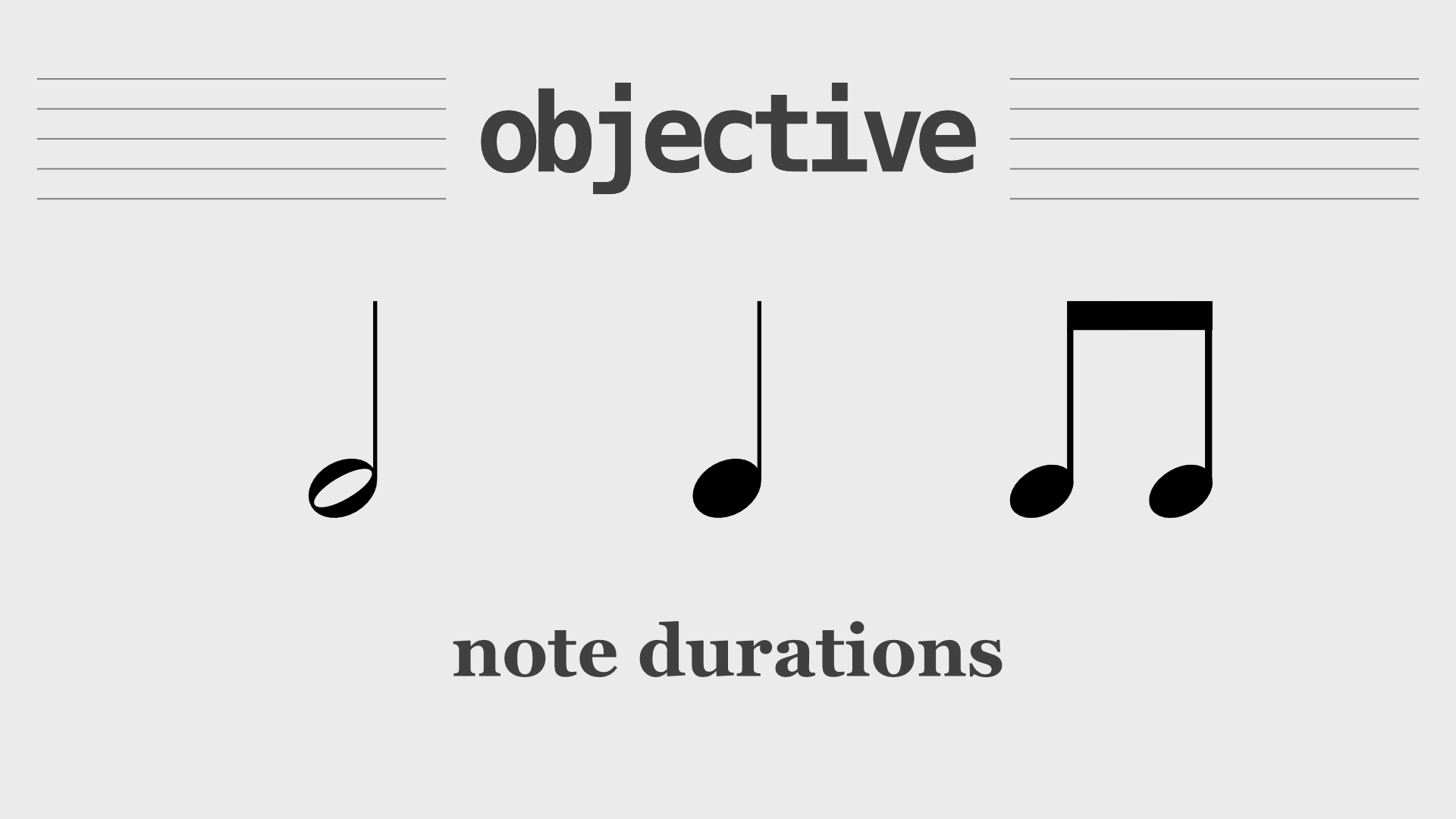 slide illustrating eigth, quarter, and half notes