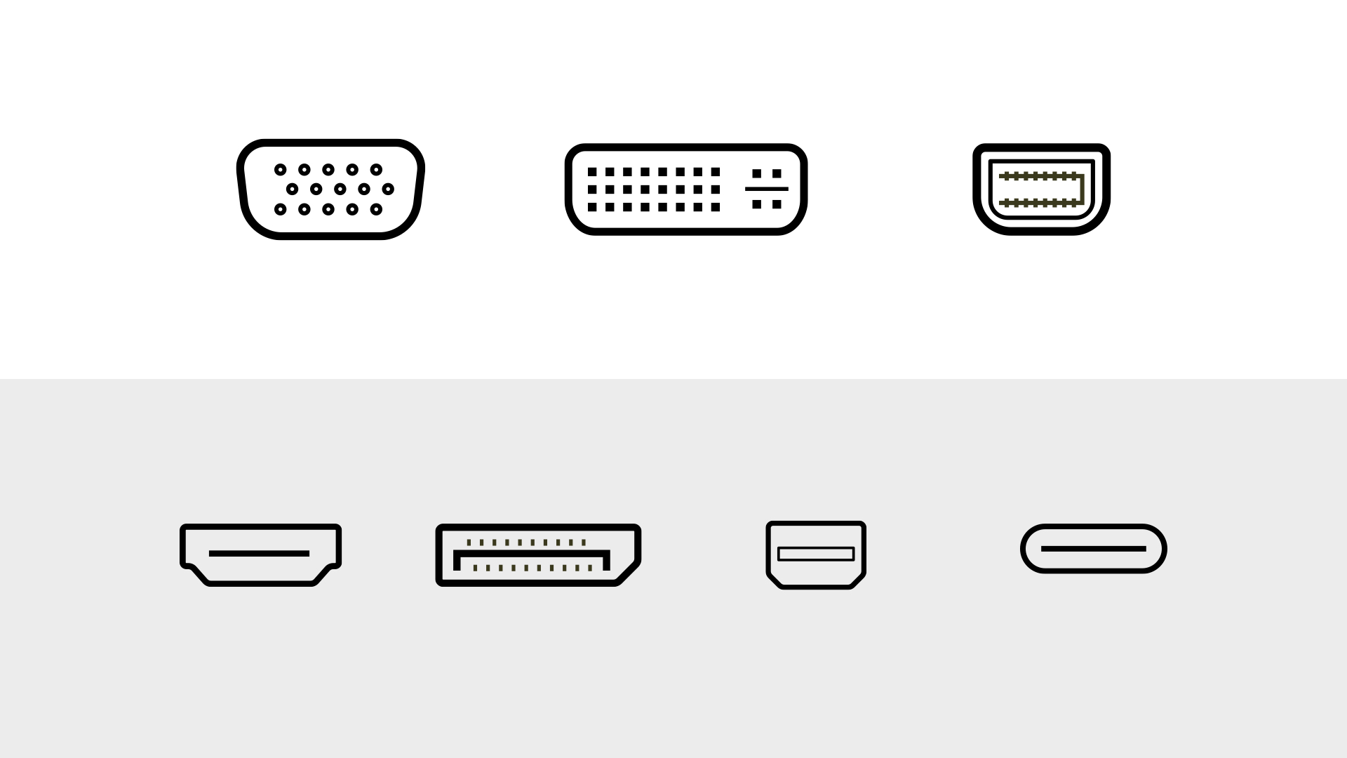 slide illustrating different video connectors