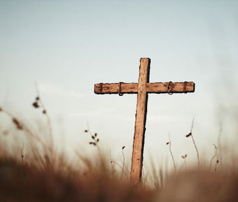 a cross in a field